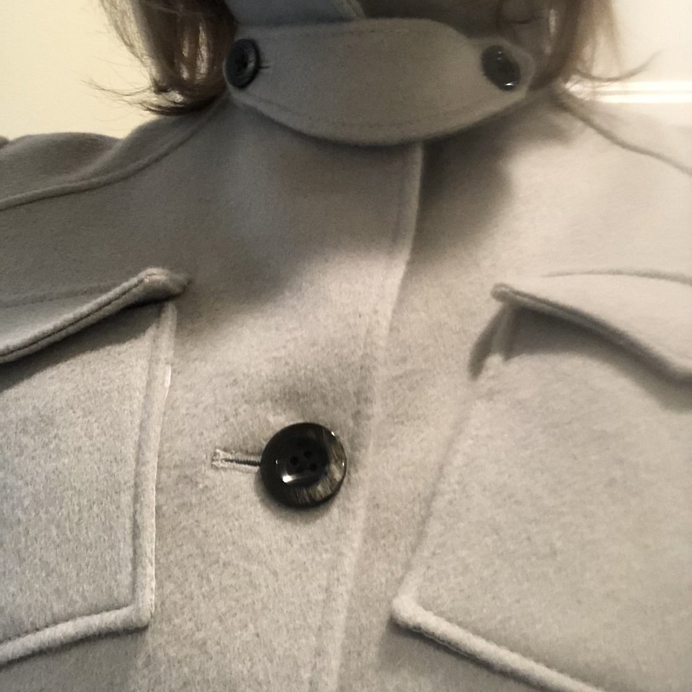 SALE-Off the RUNWAY- THAKOON -Very RARE, Chic, Flattering Coat, Sz 8, GREY Wool - Picture 6 of 12